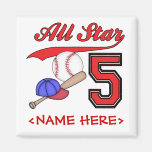 All Star Baseball 5th Birthday Magnets