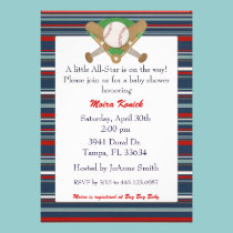 All Star baseball baby shower invitation invitations