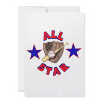 all star baseball player graphic invite