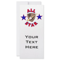 all star baseball player graphic rack card design