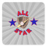 all star baseball player graphic square sticker