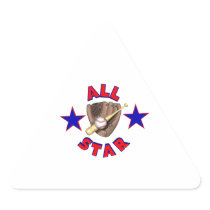 all star baseball player graphic triangle sticker