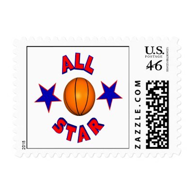 All Star Basketball Postage Stamp by SportsArena