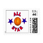 All Star Basketball Postage Stamp