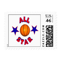 All Star Basketball Postage Stamp