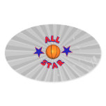 all star basketball oval stickers