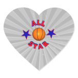 all star basketball heart stickers