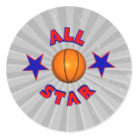 all star basketball round stickers