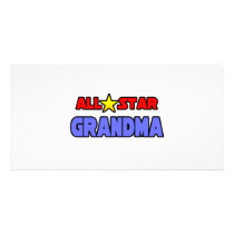 All Star Grandma photo cards by Proud_Grandma_Shirts All Star Grandma photo cards