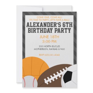 All Star Party Invitation invitation