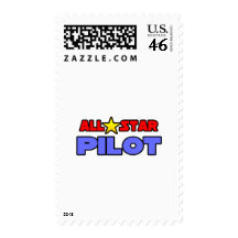 All Star Pilot Postage Stamp