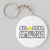 All Star Softball Coach Keychain