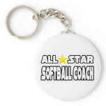 All Star Softball Coach Keychain