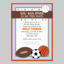 All Star Sport Baby Shower Invitation invitations