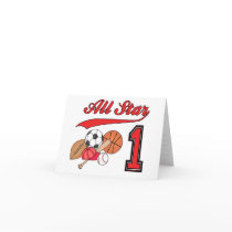 All Star Sports 1st Birthday Invitations cards by Kewlkids All Star Sports 1st Birthday Invitations cards