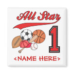 All Star Sports 1st Birthday Fridge Magnet