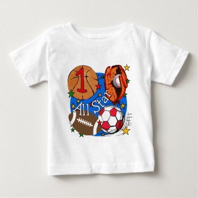 All Star Sports 1st Birthday Tshirts and Gifts