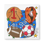 All Star Sports 1st Birthday Tshirts and Gifts Magnet