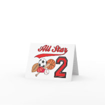 All Star Sports 2nd Birthday Invitations cards by Kewlkids All Star Sports 2nd Birthday Invitations cards