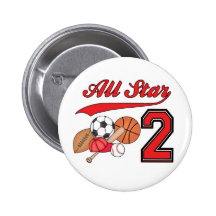 All Star Sports 2nd Birthday Pin