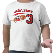 All Star Sports 3rd Birthday Tshirts