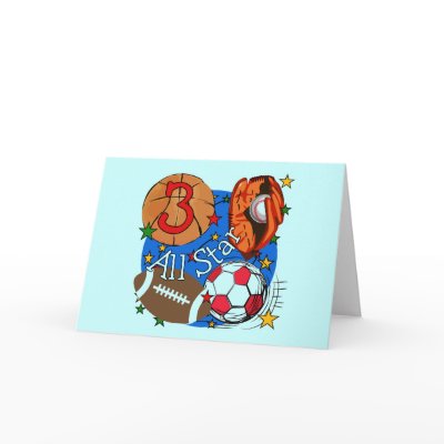All Star Sports 3rd Birthday Tshirts and Gifts Card by kids_birthdays