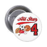 All Star Sports 4th Birthday Button