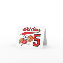 All Star Sports 5th Birthday Invitations cards by Kewlkids All Star Sports 5th Birthday Invitations cards