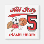 All Star Sports 5th Birthday Magnets