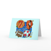 All Star Sports 7th Birthday Tshirts and Gifts cards by kids_birthdays All Star Sports 7th Birthday Tshirts and Gifts cards