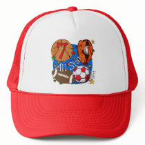 All Star Sports 7th Birthday Tshirts and Gifts hats