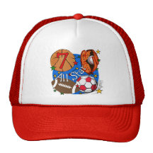All Star Sports 7th Birthday Tshirts and Gifts Hats