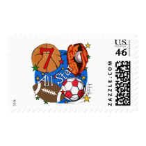 All Star Sports 7th Birthday Tshirts and Gifts Stamp
