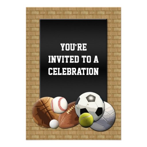 All Star Sports Balls w/ Brick Wall Personalized Announcements