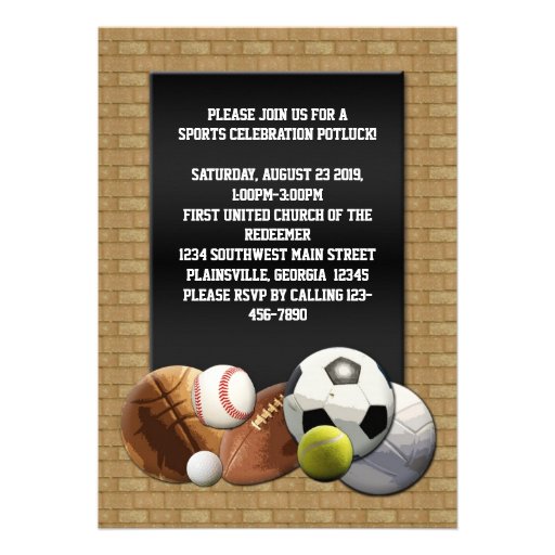 All Star Sports Balls w/ Brick Wall Personalized Announcements