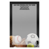All Star Sports Balls w/ Brick Wall Custom Stationery