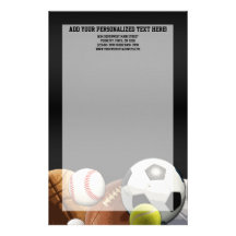 All Star Sports Balls w/ Brick Wall Custom Stationery