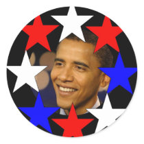 ALL STARS OBAMA Commemorative Round Sticker