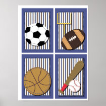 All Stars Sports Boys Wall Art Soccer Football Poster