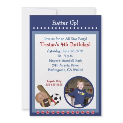 ALL STARS SPORTS FAN 5x7 Birthday Invitation by allpetscherished