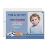 All Stars Sports *PHOTO* Birthday 5x7 Personalized Announcement