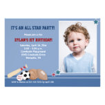 All Stars Sports *PHOTO* Birthday 5x7 Personalized Announcement
