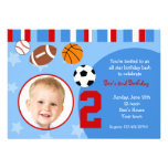 All Stars Sports Photo Birthday Invitations