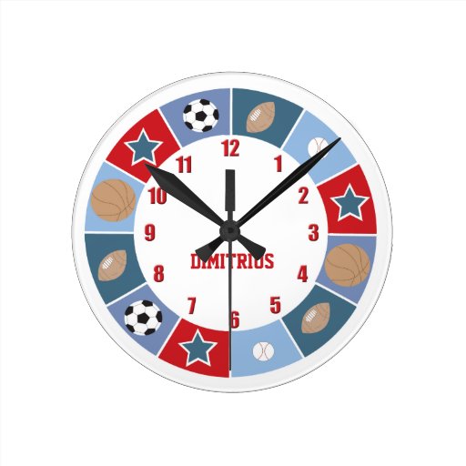 All Stars Sports theme Nursery Wall Clock