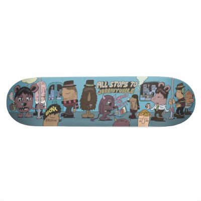 All Stops to Jeremyville Skate Board Deck by Jeremyville