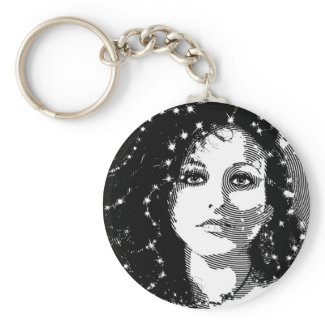 All that Glitters Black & White keychain