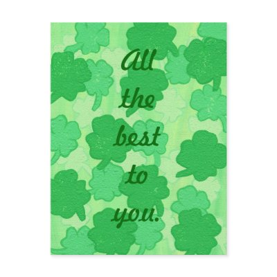 All the best to you, Shamrocks postcards by Cherylsart