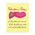 All The Chocolates Funny Valetine Quote Postcard