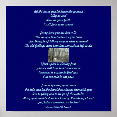 All the tears you let touch the...Poem/Lyrics Post Poster by pammys