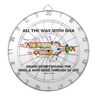 All The Way With DNA Intertwining Sense Anti-Sense Dart Boards